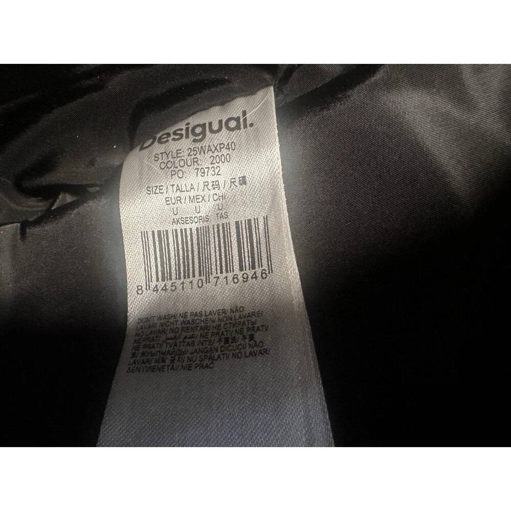 Desigual Black Floral Embroidered Shoulder Bag Adjustable Strap 25WAXP40